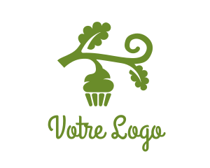 Branch - Green Organic Vegan Cupcake logo design