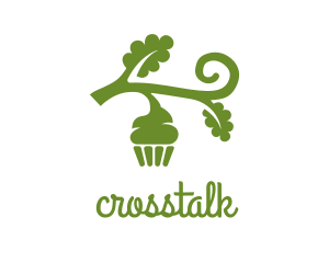 Healthy - Green Organic Vegan Cupcake logo design