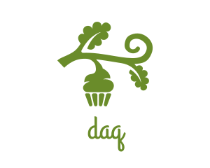 Bread - Green Organic Vegan Cupcake logo design