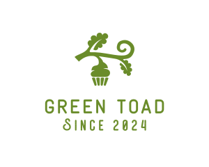 Green Organic Vegan Cupcake logo design