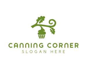 Organic Vegan Cupcake logo design