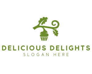 Organic Vegan Cupcake logo design