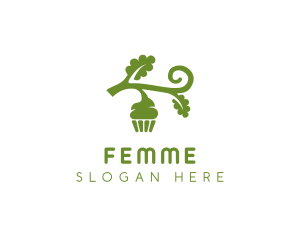 Organic Vegan Cupcake logo design