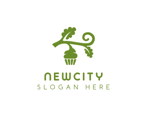 Organic Vegan Cupcake logo design