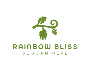 Organic Vegan Cupcake logo design