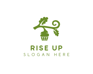 Organic Vegan Cupcake logo design