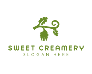 Organic Vegan Cupcake logo design