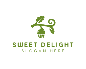 Organic Vegan Cupcake logo design