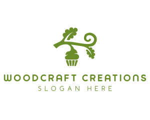 Organic Vegan Cupcake logo design