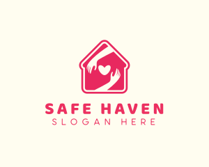 Shelter - Hand Heart Shelter logo design