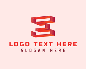 Red 3D Letter E Logo
