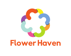 Colorful Flower Arcs logo design