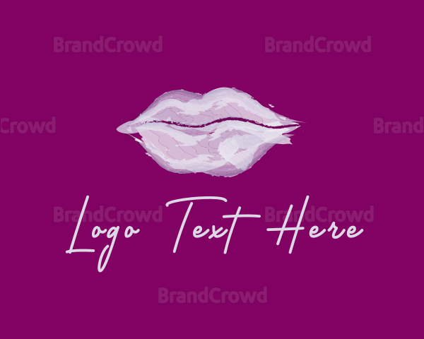 Watercolor Lipstick Cosmetics Logo