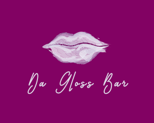 Watercolor Lipstick Cosmetics  logo design