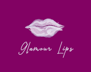 Lipstick - Watercolor Lipstick Cosmetics logo design