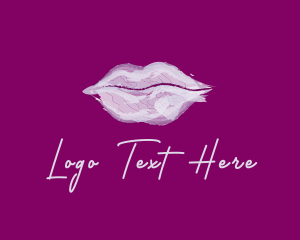 Lipstick - Watercolor Lipstick Cosmetics logo design