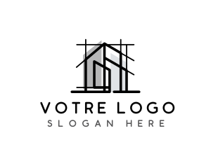 House Blueprint Architecture Logo