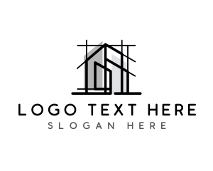 Isometric - House Blueprint Architecture logo design