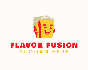 Recipe - Cute Popcorn Snack logo design
