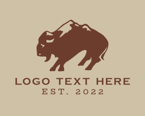 Ranch - Wild Mountain Bison logo design