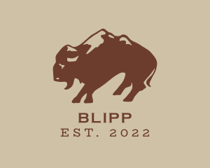 Animal - Wild Mountain Bison logo design