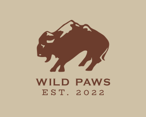 Mammals - Wild Mountain Bison logo design