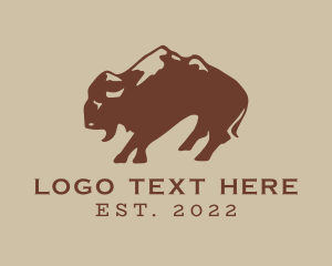 Wild - Wild Mountain Bison logo design