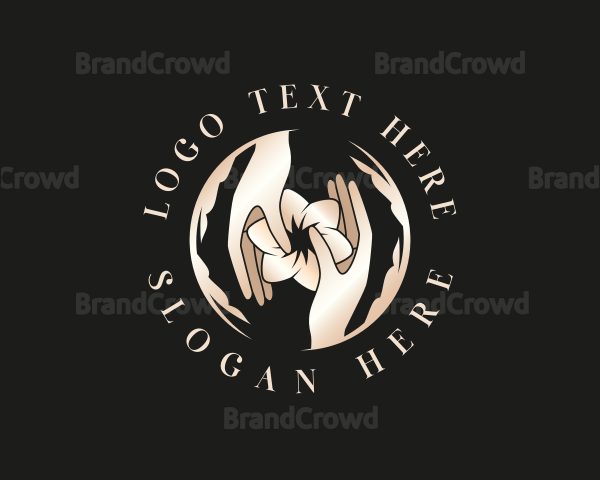 Hand Organic Flower Logo