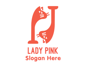 Pink Twin Cats logo design