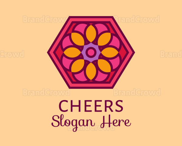 Hexagon Flower Tile Logo