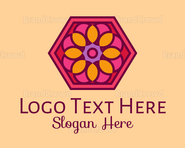 Hexagon Flower Tile Logo