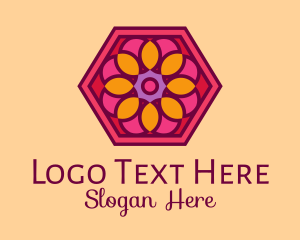 Centerpiece - Hexagon Flower Tile logo design