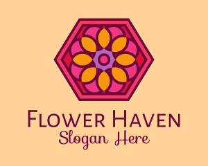 Hexagon Flower Tile  logo design