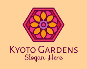 Hexagon Flower Tile  logo design