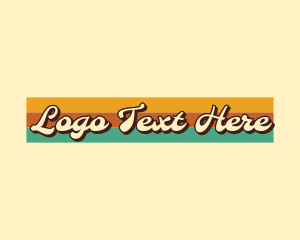 Hippie - Retro Cursive Wordmark logo design