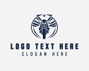 Motorcross - Motorcycle Skull Biker logo design