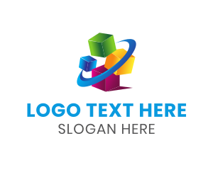 Loan - Modern 3d Cube Orbit logo design