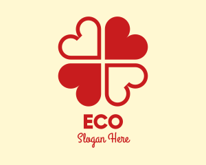 Red Hearts Clover Leaf Logo