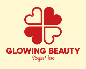 Red Hearts Clover Leaf Logo