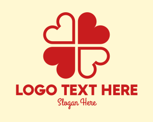 Red Hearts Clover Leaf Logo