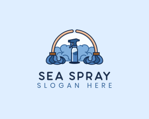 Mop Spray Sanitation logo design