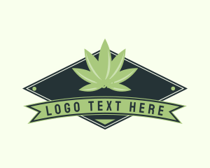 Herbal - Cannabis Diamond Badge logo design