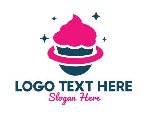 Pink Cupcake Planet logo design