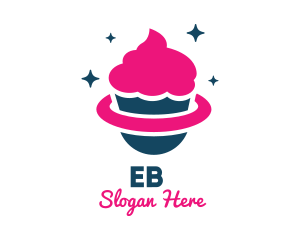 Pink Cupcake Planet logo design