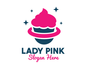 Pink Cupcake Planet logo design