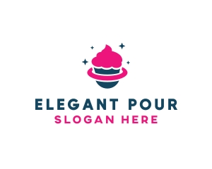 Pastry Cupcake Planet logo design