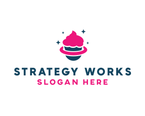 Pastry Cupcake Planet logo design