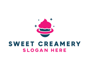 Pastry Cupcake Planet logo design