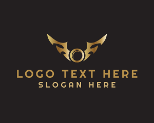 Golden - Coin Sharp Wings logo design