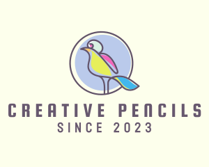 Creative Parrot Emblem logo design